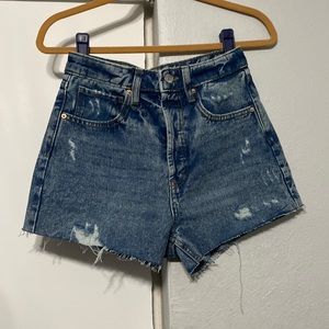High rise cutoff shorts